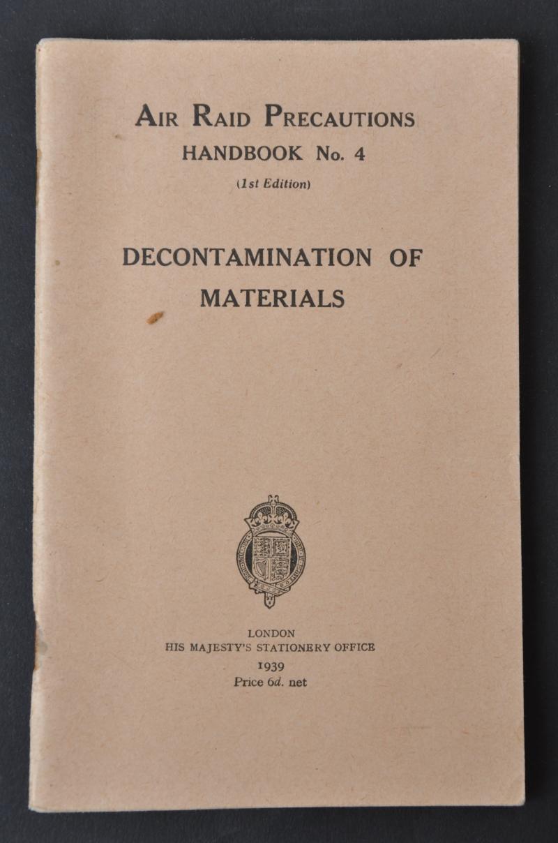Decontamination of Materials - Air Raid Precautions Handbook No.4  1939