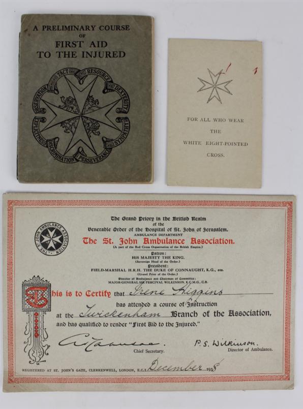 WW2 St John Ambulance Association Ephemera Group 1938