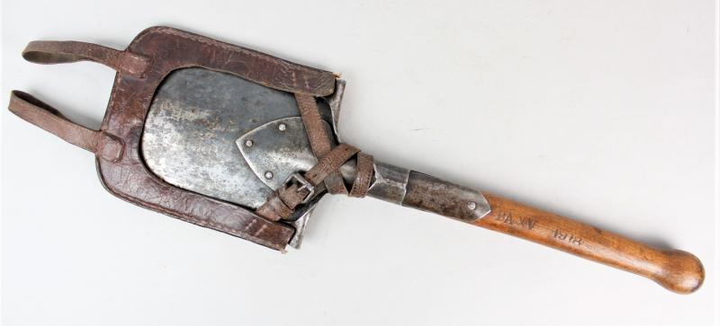 CS Militaria | WW1 German ' BA XV 1918 ' Entrenching Tool In Carrier