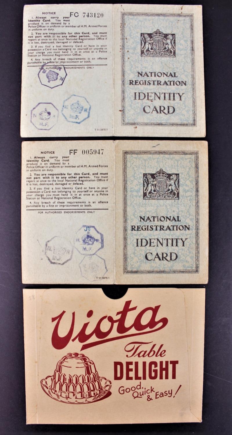 WW2 Ration Book Case & Identity Cards Barton-On-Sea Hampshire & Woolwich London 1943