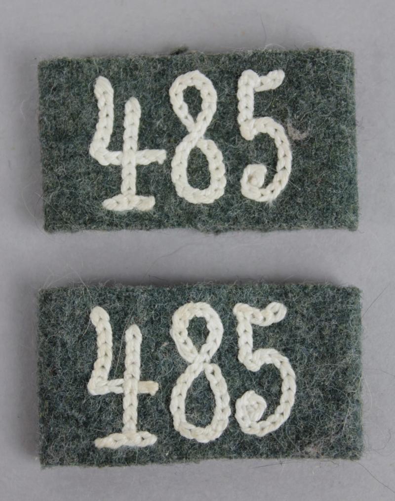 WW2 German Infantry Unit Slip On SHoulder Board Numbers