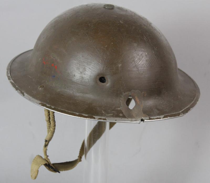 CS Militaria | WW2 Canadian Artillery Bullet Damaged Helmet With ...