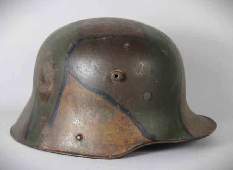 WW1 German M17 Three Tone Camouflage Helmet