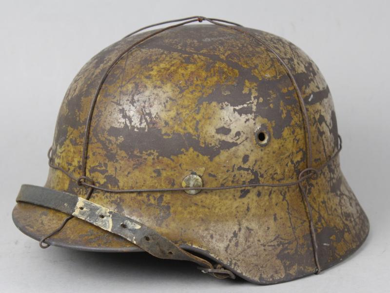 WW2 German M40 Wire Camouflage 'Tunisia' Helmet Named To A Waffenmeister