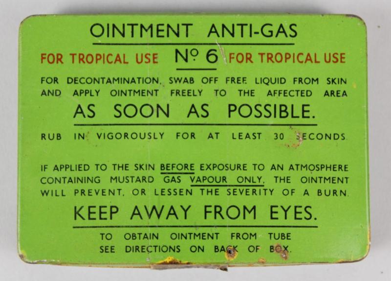 WW2 British Ointment Anti-Gas ' For Tropical Use '