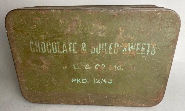 WW2 British Chocolate & Boiled Sweets Tin 1943