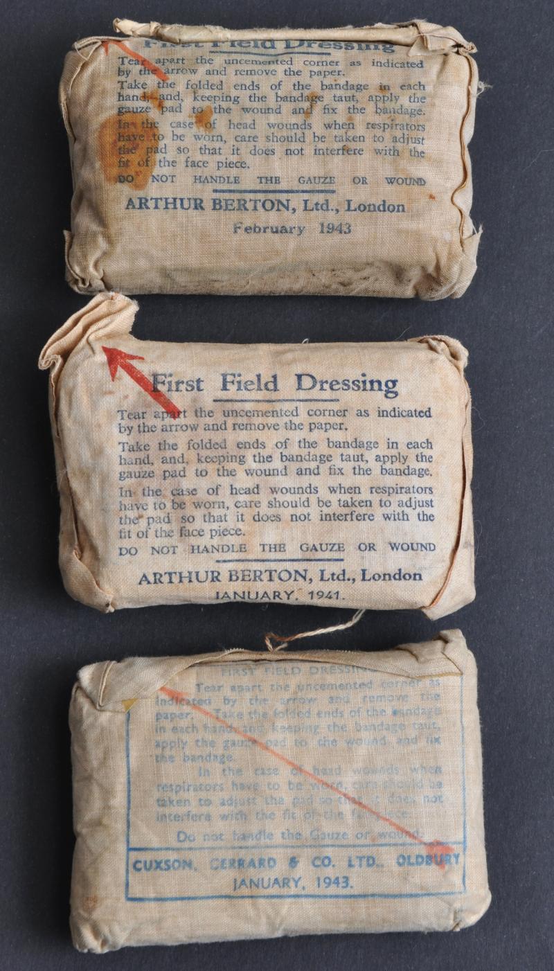 WW2 British Small Field Dressings X 3