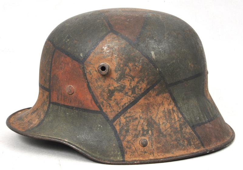 WW1 German M16 Three Colour Camouflage Helmet