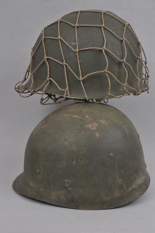 WW2 US M1 'Fixed Bales' Helmet With Camouflage Net - Classic D-Day