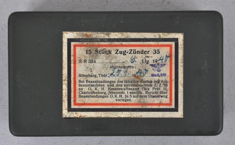 WW2 German Detonator 35 Tin With Labels 1940