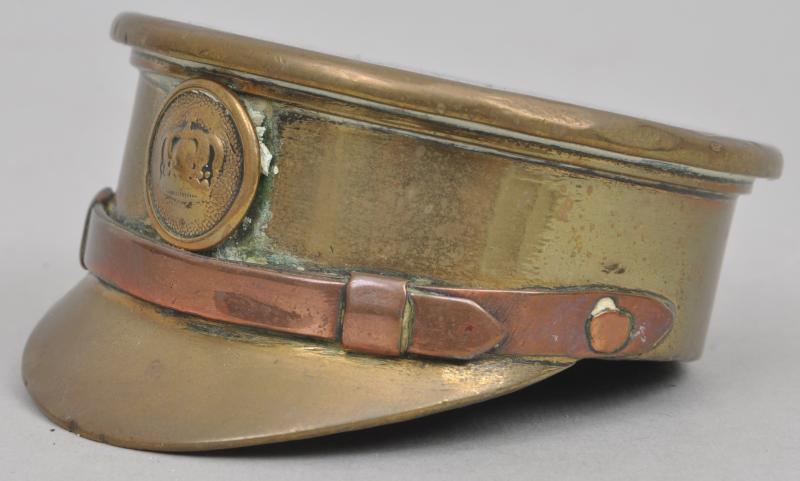 WW1 British Brass 6 Pounder Shellcase Trenchart Cap