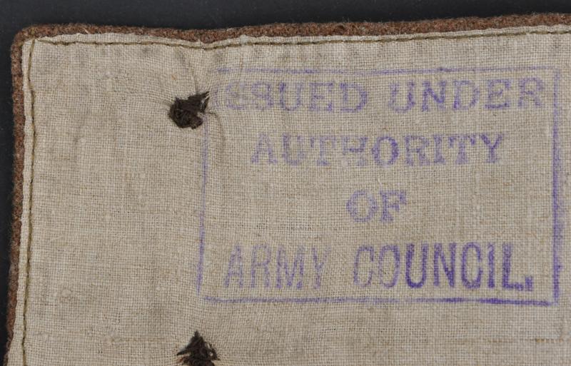 WW1 British Army 'Derby Scheme' Armband - Stamped Recruiting Office Birmingham