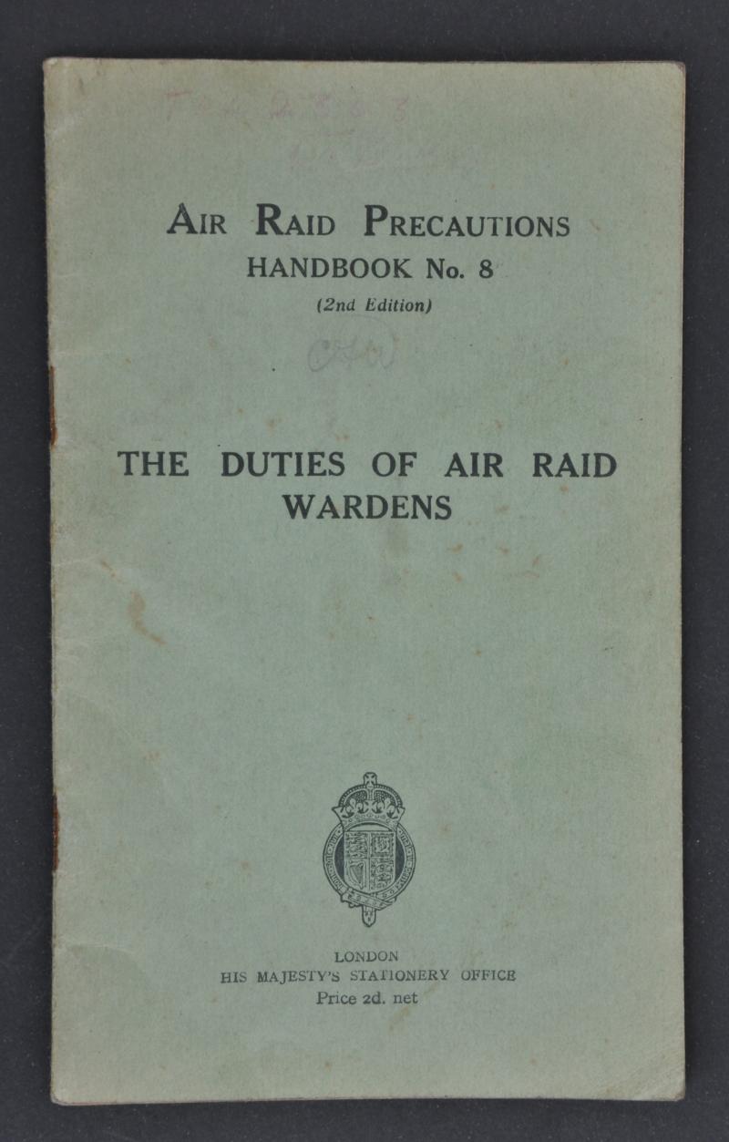 Sutton, Surrey Home Front - Air Raid Precautions Handbook No.8 - Duties of Air Raid Wardens 1938