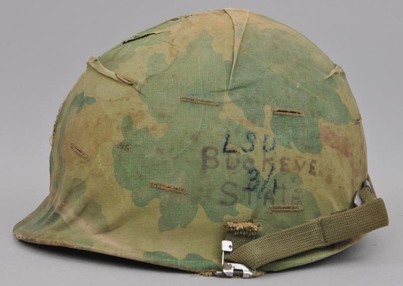 Untouched & Always Been Together Vietnam War USMC Helmet With Graffiti On Cover - Tet Offensive Period