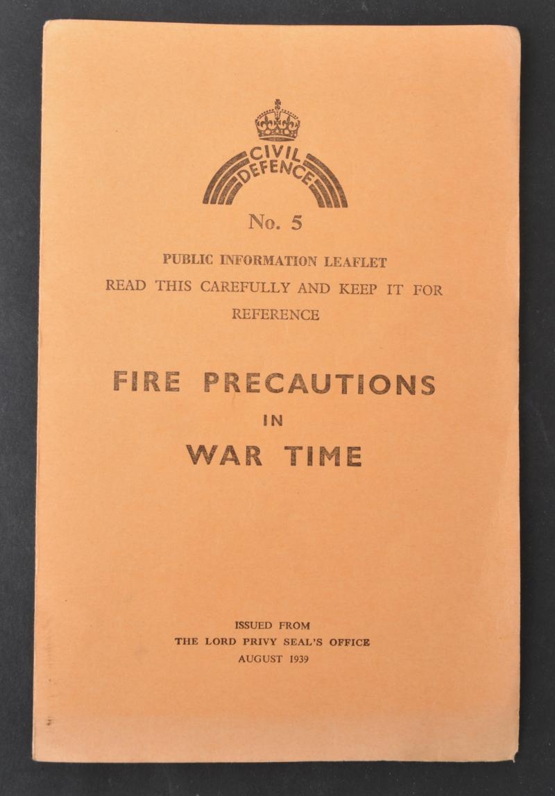 Fire Precautions In War Time - August 1939