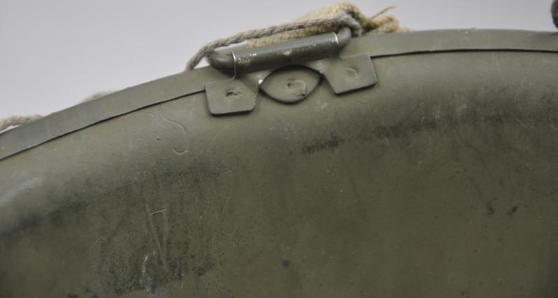 WW2 US Front Seam , Swivel Bales M1 Helmet With Camouflage Net