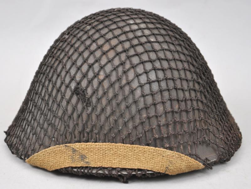 WW2 British MkIII 'Turtle' Camouflage Netted Helmet 1944