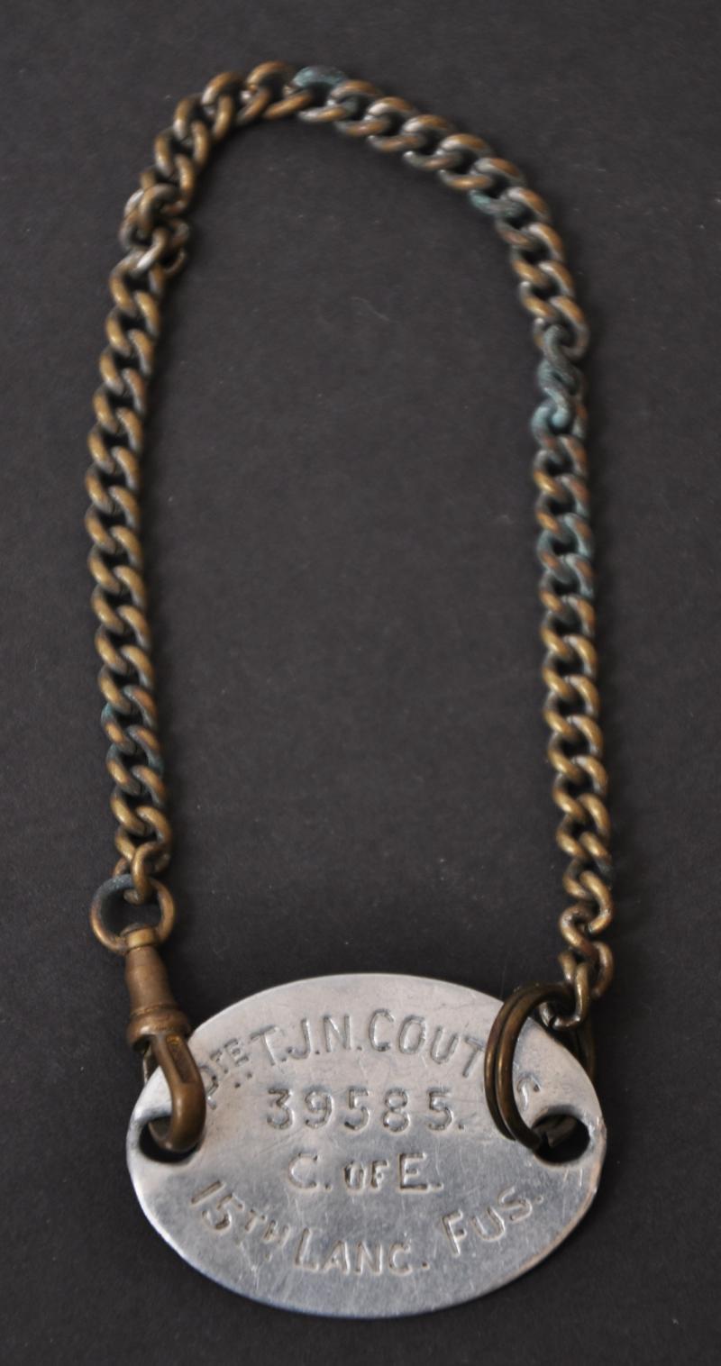 WW1 British Identity Bracelet ,15th Lanc Fusiliers