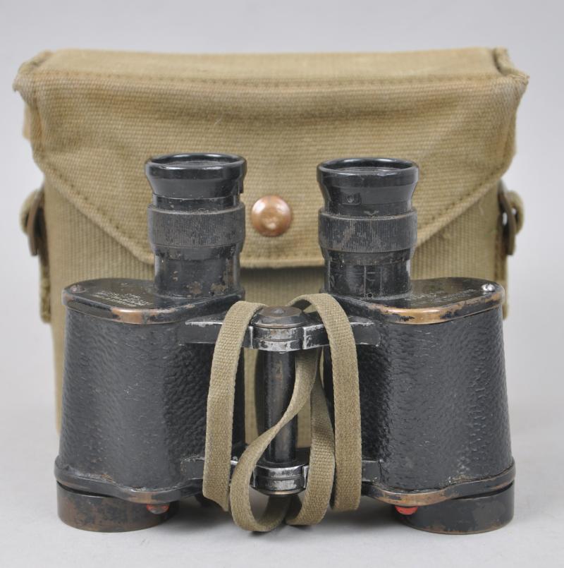 WW2 British X6 Binoculars In '37 Patt Case 1943/40