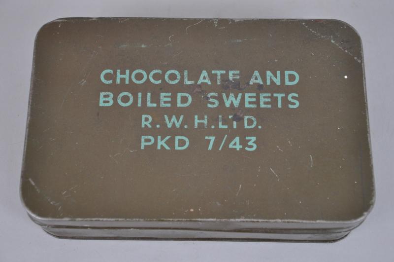 WW2 British Chocolate & Boiled Sweets Tin - July 1943