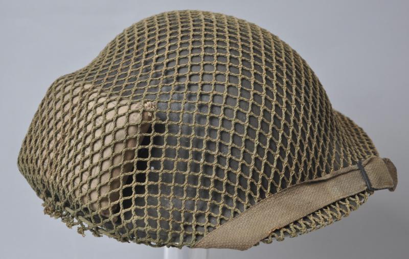 WW2 British MkII Helmet With Camouflage Net & Dressing