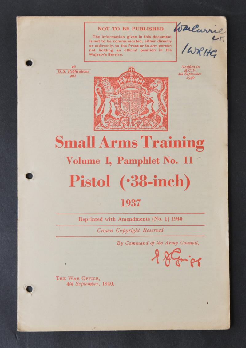 'Pistol (.38 Inch) 1937 ' - WW2 British Small Arms Training Manual