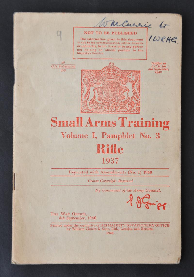 'Rifle 1937' -WW2 British Small Arms Training Manual