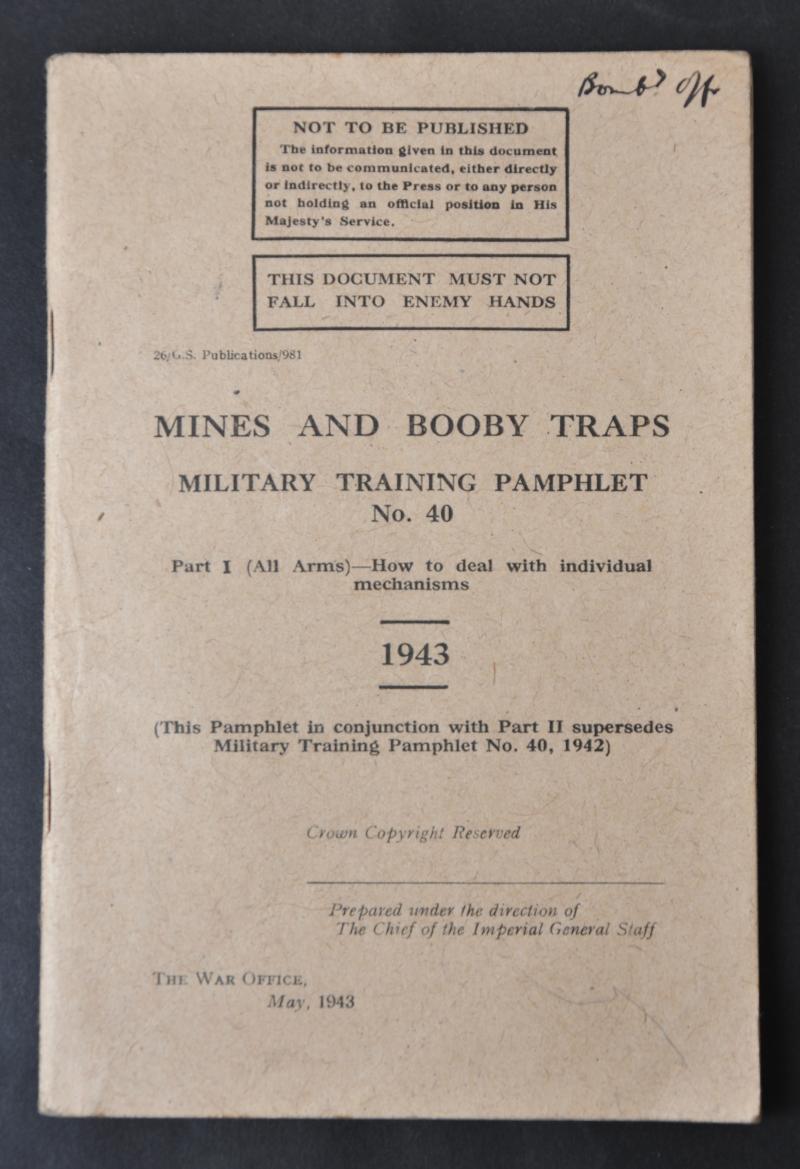 'Mines & Booby Traps 1943' - Military Training Pamphlet