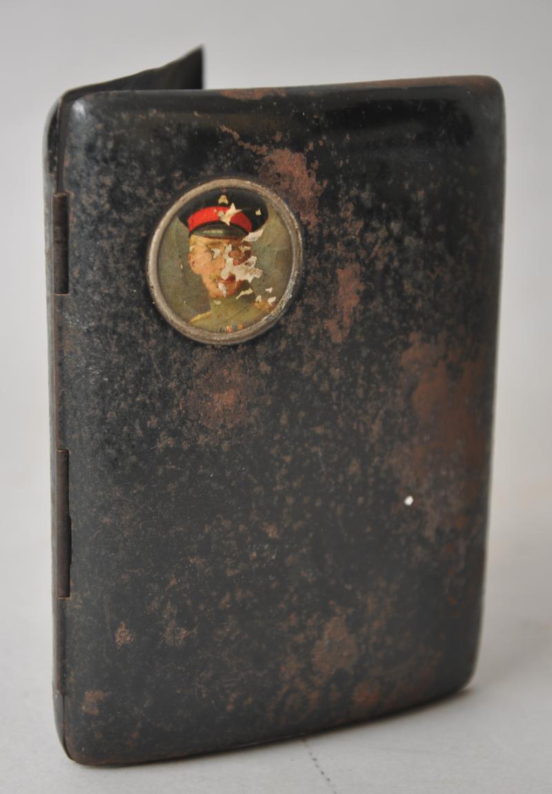 WW1 German 'Kaiser Face' Cigarette Tin 1916