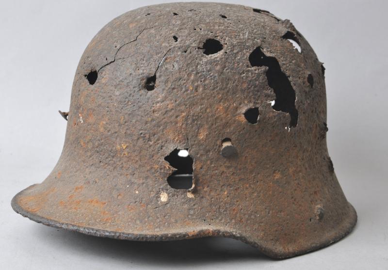 WW1 German Battle Damaged Helmet