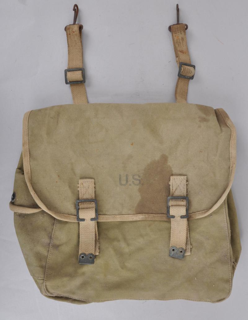 WW2 US British Made Musette Bag 1944 - Found Cotentan Peninsular  Area