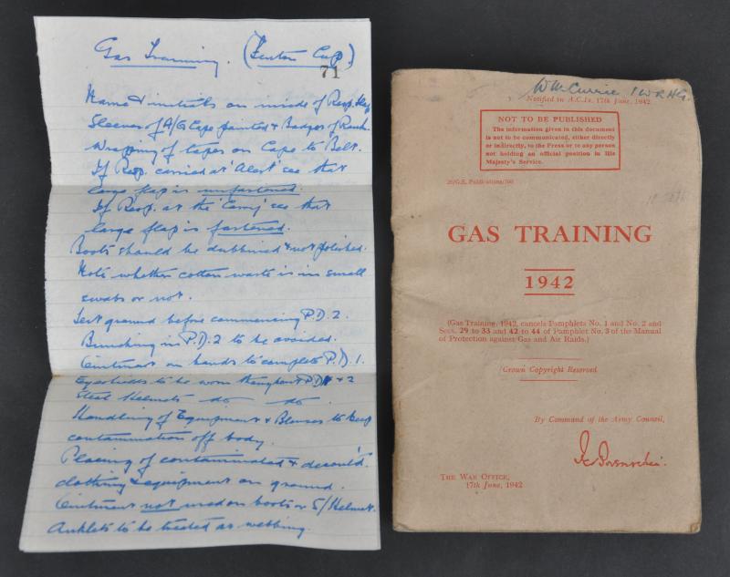 WW2 British 'Gas Training' - With Handwritten Notes