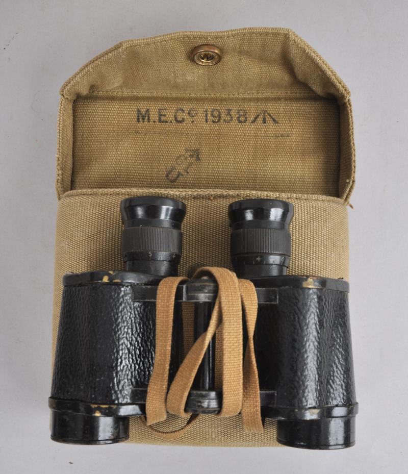 WW2 British Binoculars In '37 Pattern Case 1938/43