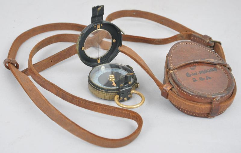 WW1 British Officers MK VIII Verners Compass - Named To A Lieutenant RGA