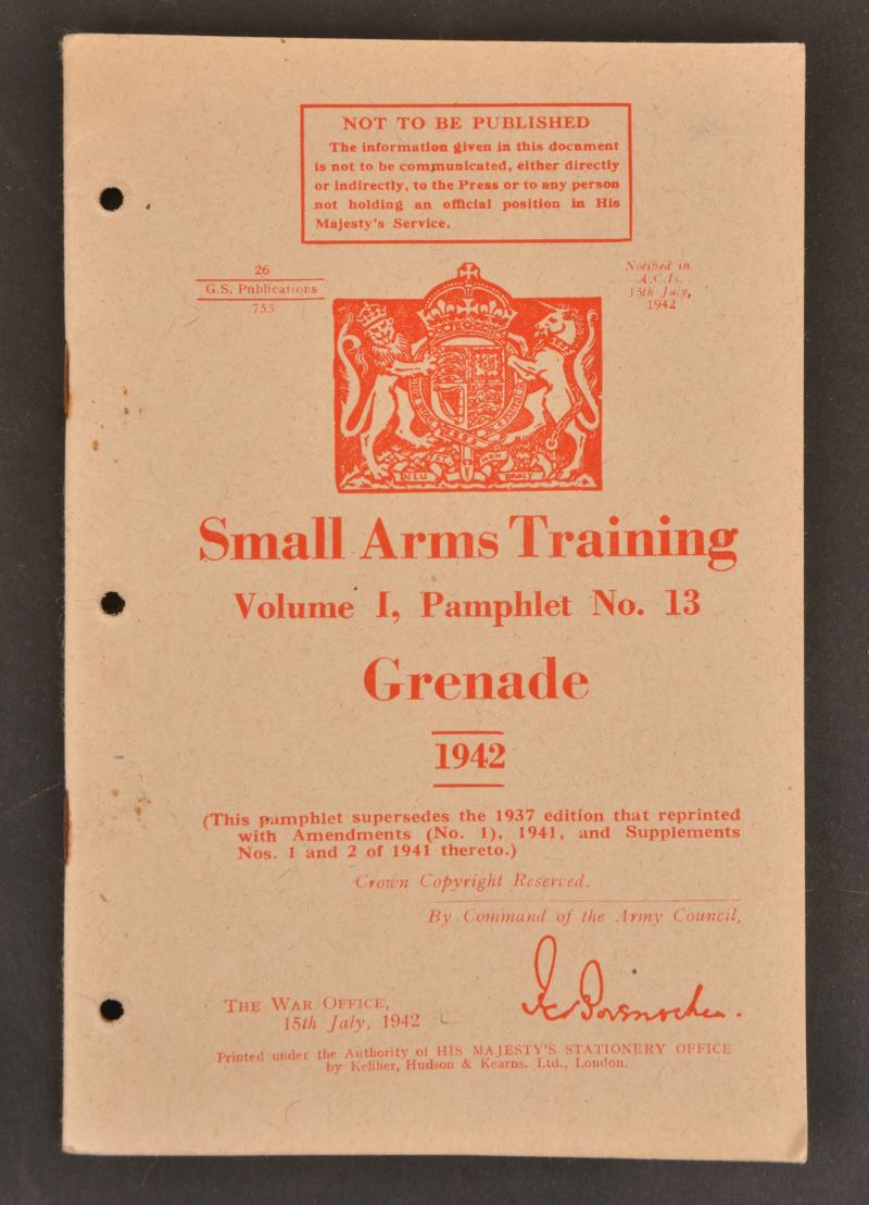 WW2 British Grenade, Small Arms Training Manual 1942