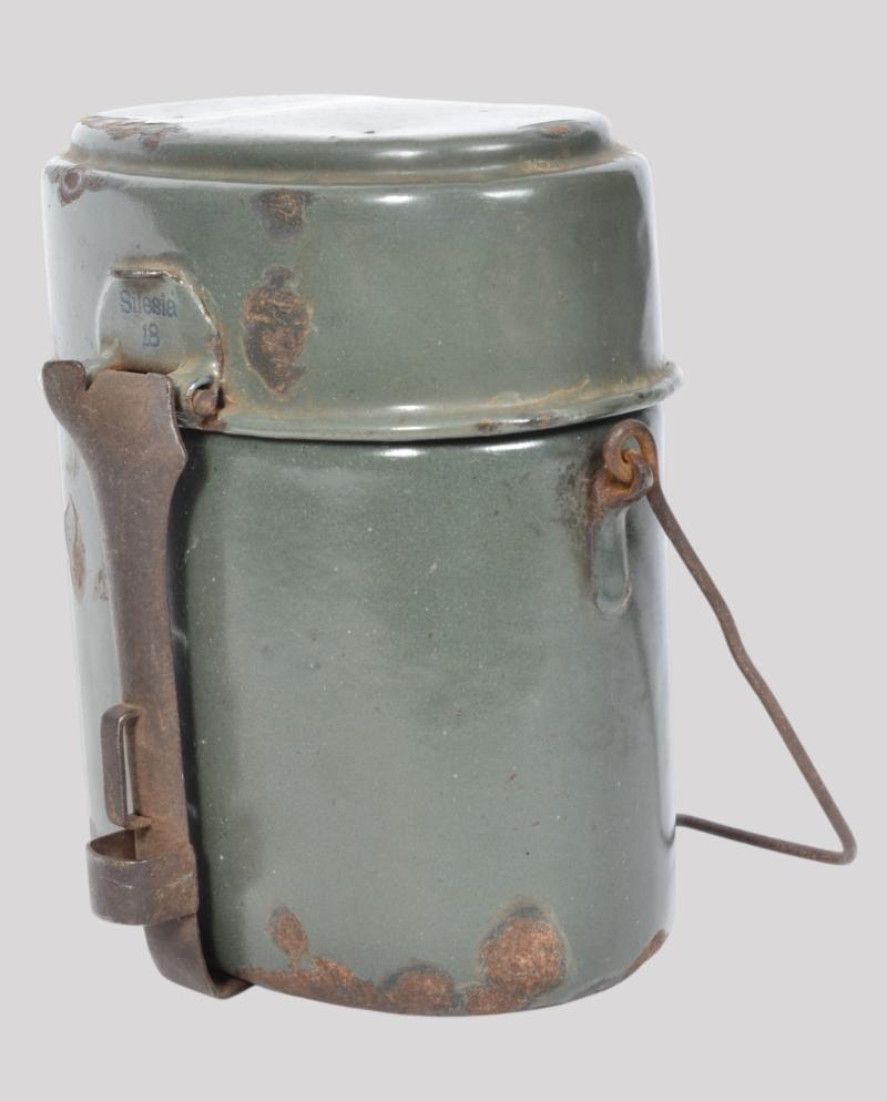 WW1 German Enamelled Messtin set - 1918 Matching Maker & Date Marked