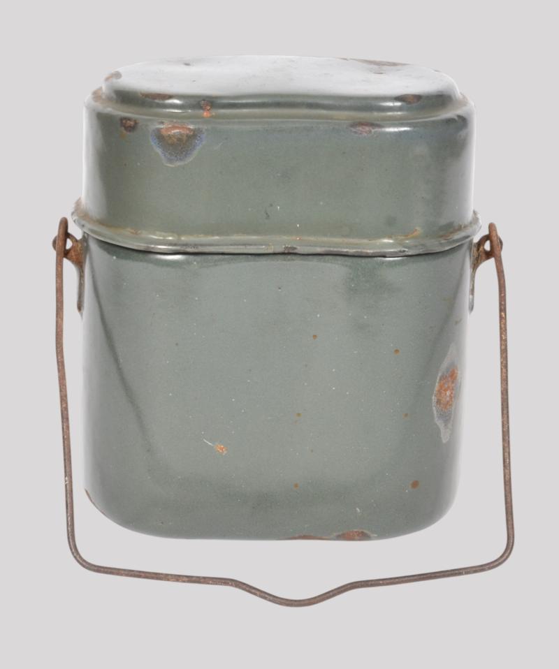 WW1 German Enamelled Messtin set - 1918 Matching Maker & Date Marked