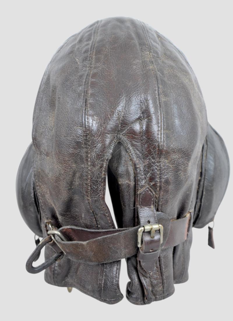 WW2 British RAF B Type Flying Helmet 1940 - With Cheek Protectors & Rubber Earcups