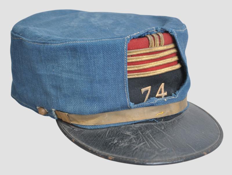 WW1 French 74th Infantry Regiment , Battalion Commanders Kepi & Cover