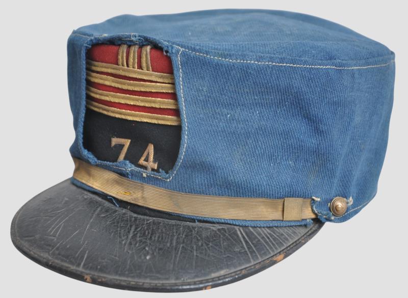 WW1 French 74th Infantry Regiment , Battalion Commanders Kepi & Cover