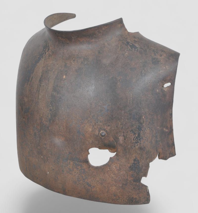 WW1 German Shrapnel Damaged Trench Armour