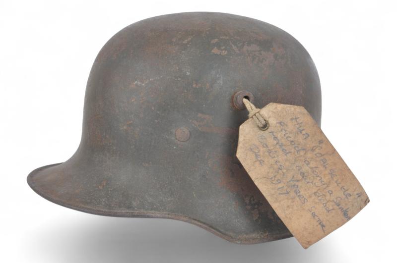 Published WW1 German M16 Steel Helmet With Capture Tag - Featured In Stahlhelm By Oliver Lock