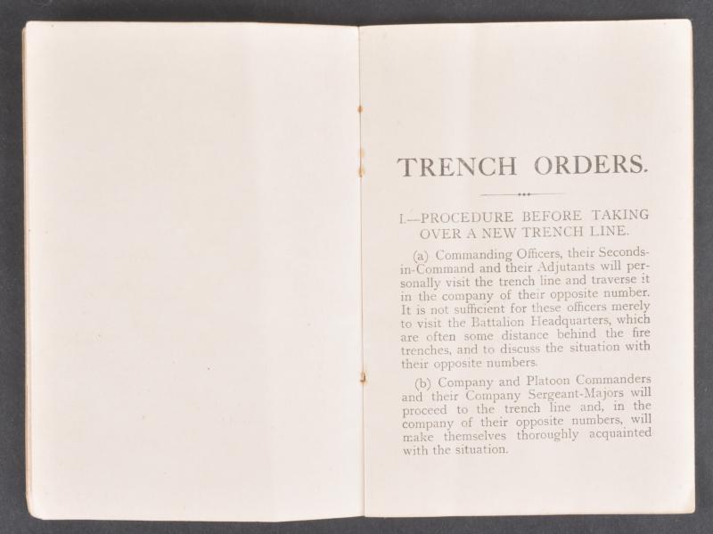 WW1 British ' Trench Orders' Manual By Gale & Polden