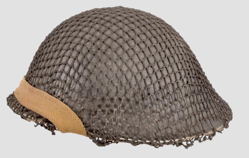 WW2 British MkIII Camouflage Netted Turtle Helmet 1944