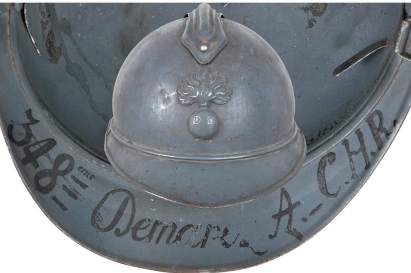 WW1 French Regimentally Decorated Adrian Helmet