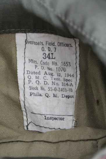 CS Militaria | WW2 US Field Officers Overcoat 1944