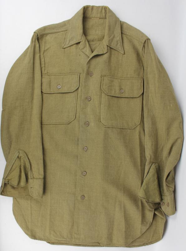 WW2 US Wool Shirt With Anti-Gas Flap & Cuffs