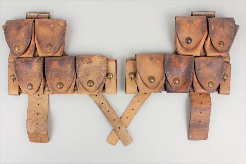 WW1 Australian Infantry Leather Cartridge Pouch Pair